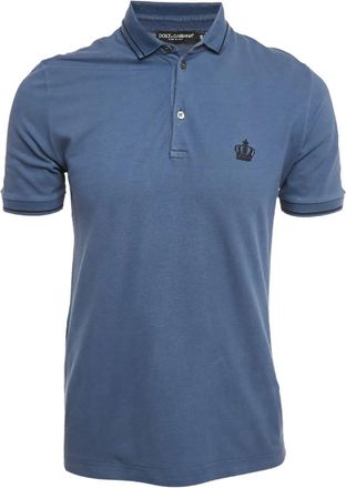 Dolce & Gabbana Poloshirt met geborduurde kroon - Blauw