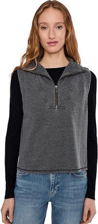 Mod-o-doc Half Zip Sleeveless Sweatshirt Womens Sweatshirt Black : LG (US 12-14), Cotton/Polyester