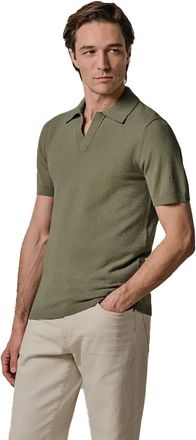 Profuomo Poloshirt Profuomo mid groen v-hals