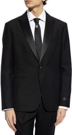 Versace Mens Black Wool Blend Blazer - Size EU 48 (Mens)