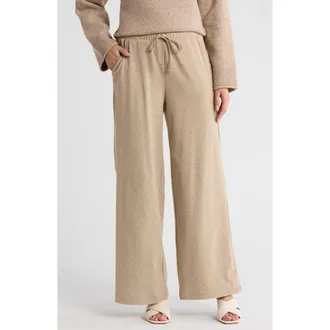 Max Studio Heather Knit Sweatpants in Heather Oatmeal at Nordstrom Rack, Size X-Small