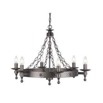 Netlighting Warwick 6 Light Chandelier Graphite Black Finish E14