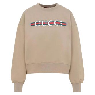 Gucci Sweatshirts, female, Beige, Size: S Brown Sweatshirt