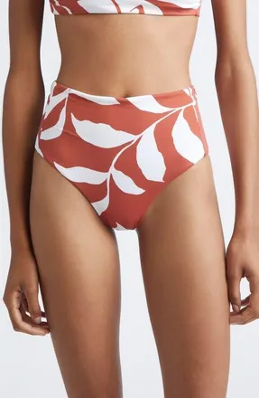 Max Mara Stilla Print Bikini Bottoms in Rust at Nordstrom, Size X-Small