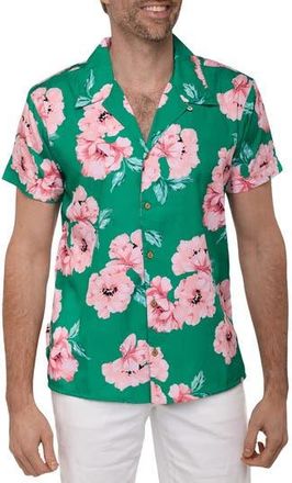 Ranee&rsquo;s Extra Trim Fit Camp Shirt in Green at Nordstrom Rack, Size Xx-Large