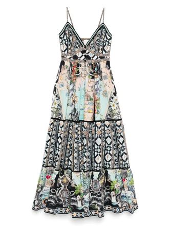 Camilla Folk Afloat maxi-jurk - Zwart