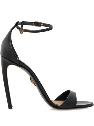 Dolce & Gabbana 105mm heart-embellished stiletto sandals - women - Goat Skin/Calf Leather/Rubber/Goat Skin/Lambskin - 37.5 - Black