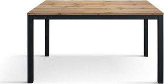 Konte Design Mesa de madera, efecto roble, base antracita, ext.160x90-210x90cm
