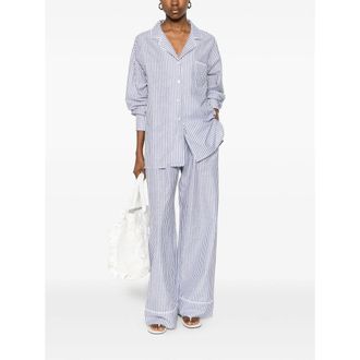 Riviera & Bar Cotton-Linen Striped Shirt - Blue