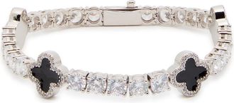 Cernucci Cernucci Black Motif Tennis Bracelet - 7 (xxl)