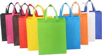 Vosarea 30PCS Reusable Shopping Bags Non-woven Tote Handbags Colors Portable Lightweight Grocery Bags for Retail Event and Daily Use