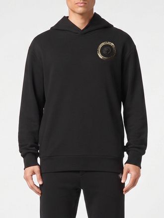 Plein Sport Slim Fit Cotton Hoodie with Dropped Shoulders