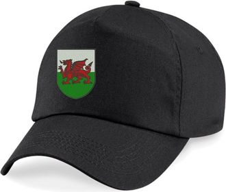 Generic Wales Flag Dragon Baseball Cap Flag Welsh Football Wales Dragon United Kingdom Xmas Birthday Unisex Gift Baseball Hat (Black)