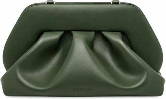 Themoir&egrave; Draped Clutch - Dames - Clutches - Groen - ONE Size - Leer - Tassen