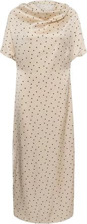 Soaked In Luxury Clero Evilia Jurk - Dames - Casual kleedjes - Beige - S - Leer - Kleedjes