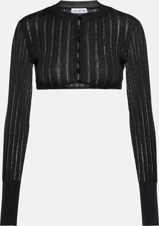 Alaia Ribbed-knit cropped cardigan