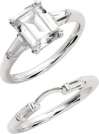 Lafonn Emerald-Cut Ring in Silver/Clear at Nordstrom, Size 8