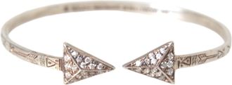 Nialaya Arrow Crystal 925 Bangle Bracelet Womens Women