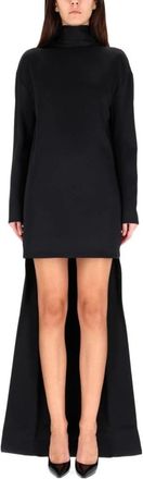 Tom Ford Glanzende Cr&ecirc;pe Cocktailjurk met Mock Neck - Dames - Avondkleed - Zwart - XS - Kleedjes