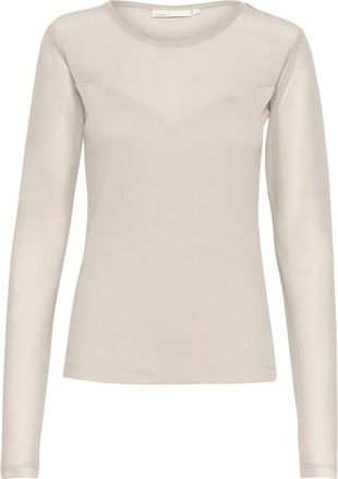 Karen by Simonsen Rondgebreide trui - Dames - Longsleeves - Beige - XS - Tops