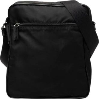 Prada Pre-owned Cross Body Bags, female, Black, Size: ONE SIZE Pre-owned Nylon Crossbody Bag