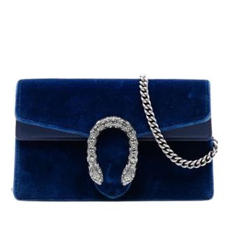 Gucci Pre-owned Clutches, female, Blue, Size: ONE SIZE Pre-owned Dionysus Crossbody Bag