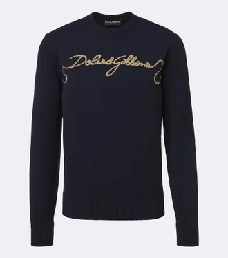 Dolce & Gabbana Pullover in lana vergine con ricamo