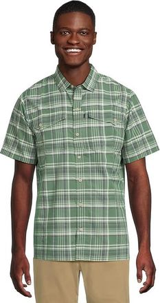 L.L.Bean SunSmart Cool Weave Woven Short Sleeve Shirt Mens Jacket Evergreen/Iron : LG, Nylon/Polyester