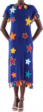Celia B Kairo Openwork Crochet Dress In Blue