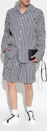 Dolce & Gabbana Shorts With A Crinkle Effect, Mens, Navy Blue