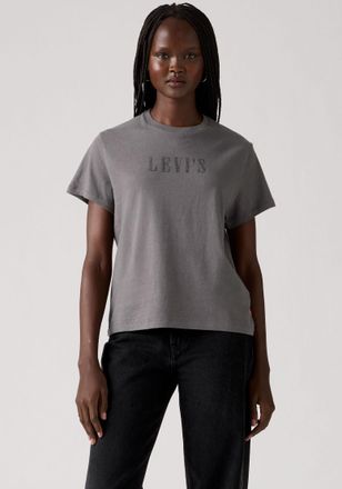 Levi's T-Shirt LEVIS GRAPHIC CLASSIC T, Damen, Gr. XS (34), grau, Single Jersey, Obermaterial: 100% Baumwolle, figurumspielend h&uuml;ftlang, Rundhals, Shirts T-S