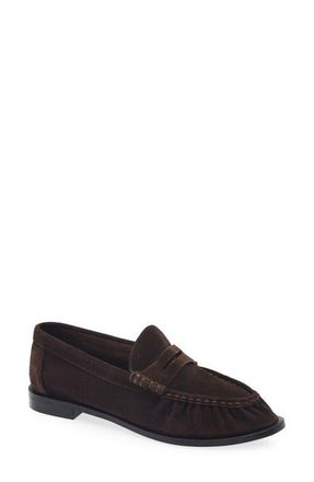 Rag & Bone Lexi Penny Loafer in Dark Chocolate Suede at Nordstrom, Size 36.5