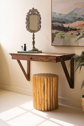 Kalalou Reclaimed Wood Wall Desk With Drawer