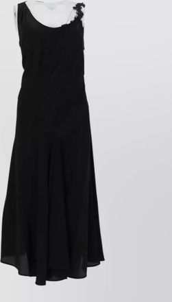 Victoria Beckham asymmetric neckline sleeveless midi dress draped