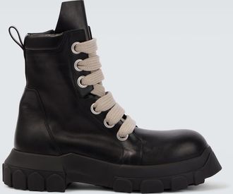 Rick Owens Jumbolace Army leather combat boots