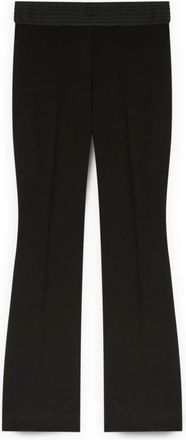 Fiorella Rubino Flared broek in Milano Stitch - Dames - Wijde Broeken - Zwart - XS - Nylon - Broeken