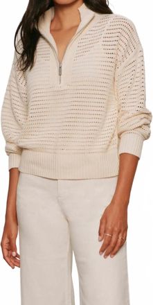 Sanctuary Open Knit Half Zip Sweater In Collagen
