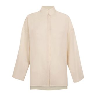 Cortana Dames, Blouses & Shirts, Beige, Maat: M Voile