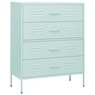 vidaXL Armario De Cajones De Acero Verde Mint 80x35x101,5 Cm Vidaxl
