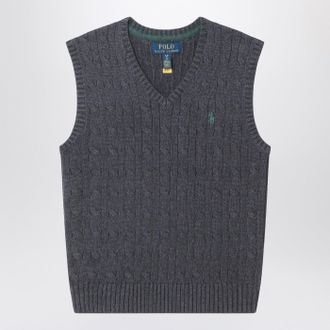 Polo Ralph Lauren Grey Cable Knit Cotton Vest
