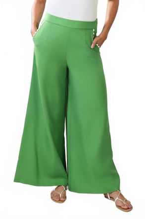 Traffic People Rene Wide Leg Trousers In Ric Rac Green