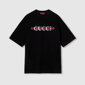 Gucci Printed Cotton Jersey T-shirt, Size XXXL, Black