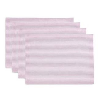 Solino Home Linen Placemats - Narrow Stripe, 14 x 19 in Pink And White at Nordstrom, Size Medium