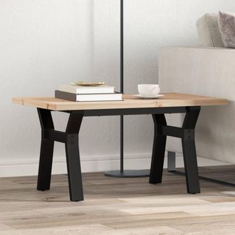 Berkfield Home Coffee Table Y-Frame 80x50x40.5 cm Solid Wood Pine & Steel in Brown