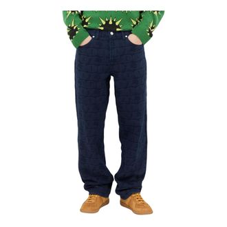 Awake NY Jacquard Straight Leg Jeans - Heren - Regular Fit Jeans - Blauw - L - Katoen - Jeans