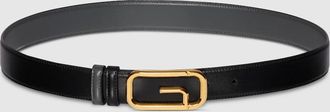Gucci Reversible Belt With Square G Buckle, Black, Leather