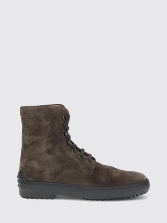 Tod's Suede Lace-Up Ankle Boots with T Timeless Logo and Gommino Sole