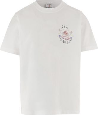 Casablanca White Back Logo Cotton T-Shirt