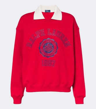 Polo Ralph Lauren Printed layered cotton-blend sweatshirt