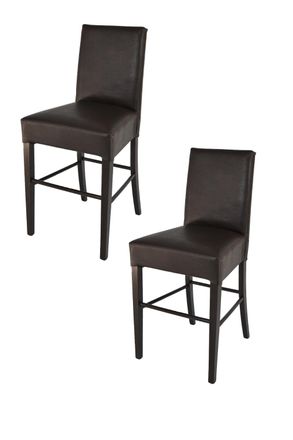Tommychairs Tommychairs 2 Taburetes Bajos Luisa En Haya, Asiento Polipiel Marr&oacute;n